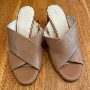 Cole Haan Gabby Crisscross Heel Sandal Mules 7.5 7 1/2